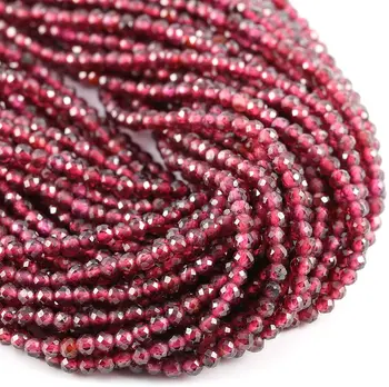 Natural Stone Beads Garnet Gemstone Faceted Loose Beads for Jewelry Making Necklace Size 3mm High Quality Garnet