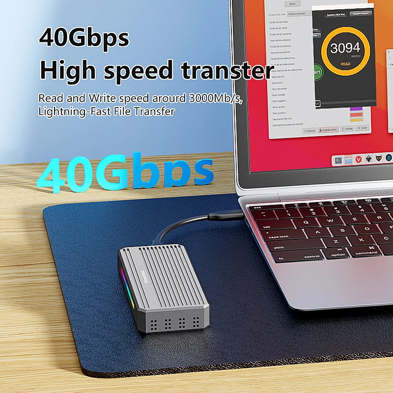 USB4 USB 4 M.2 NVME SSD Enclosure 40Gbps 40 Gbps M.2 to USB-C Adapter With Aluminum Heatsink Support USB4 40 Gbps