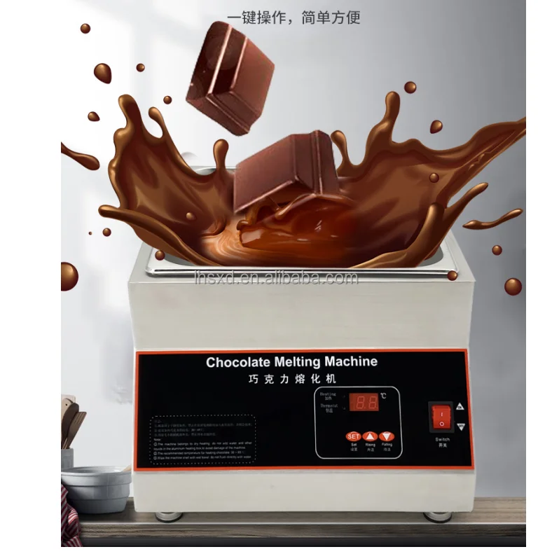 Hot sale electric digital 2*2.5L four heads Multi-function Chocolate Melting/Tempering/Coating Machine pot tank