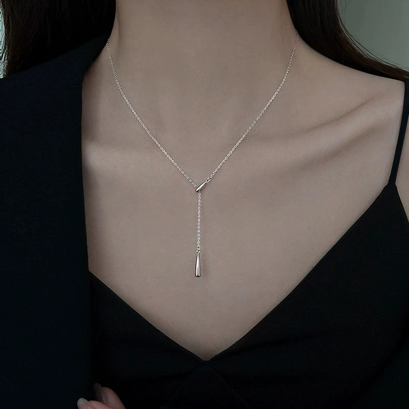 925 Silver Water Drop Luxury Necklace