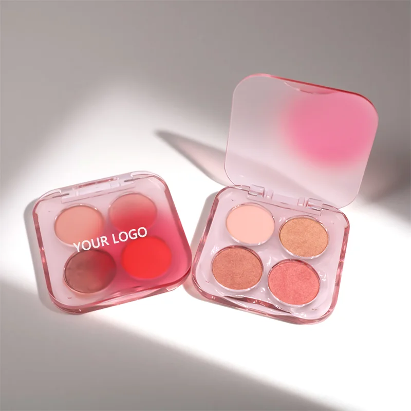 New Arrival OEM 4-Color Portable Eye Shadow Palette Shimmer and Matte Cosmetics Eyeshadow Palette for Valentines Day Gifts factory