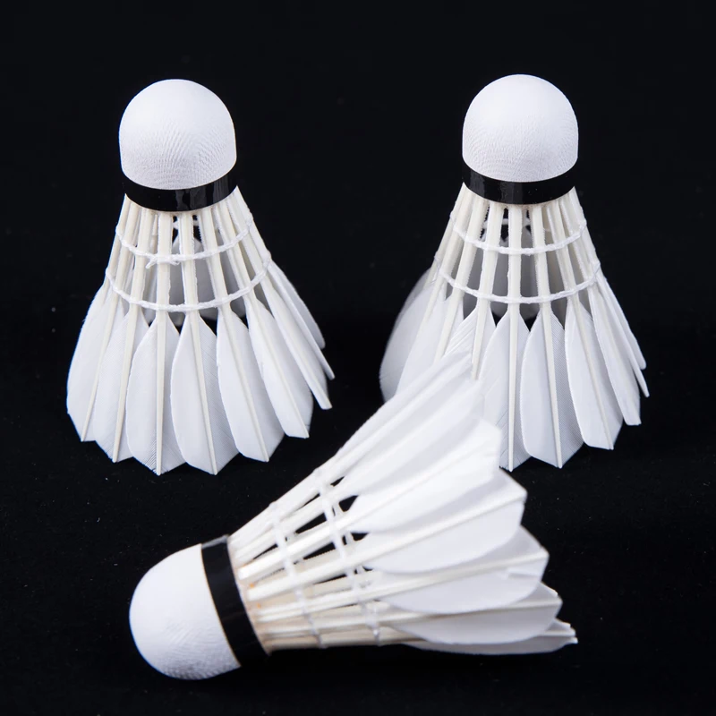 Лидер продаж OEM Волан для бадминтона по низкой цене оптовая продажа Волан с гусиными перьями белый китайский профессиональный поставщик