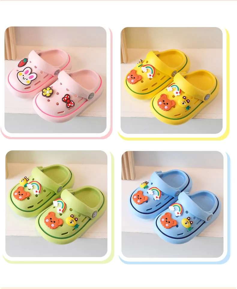 2023 Children Cartoon Slippers Clogs For Girls Shoes Baby Bathroom Eva ...