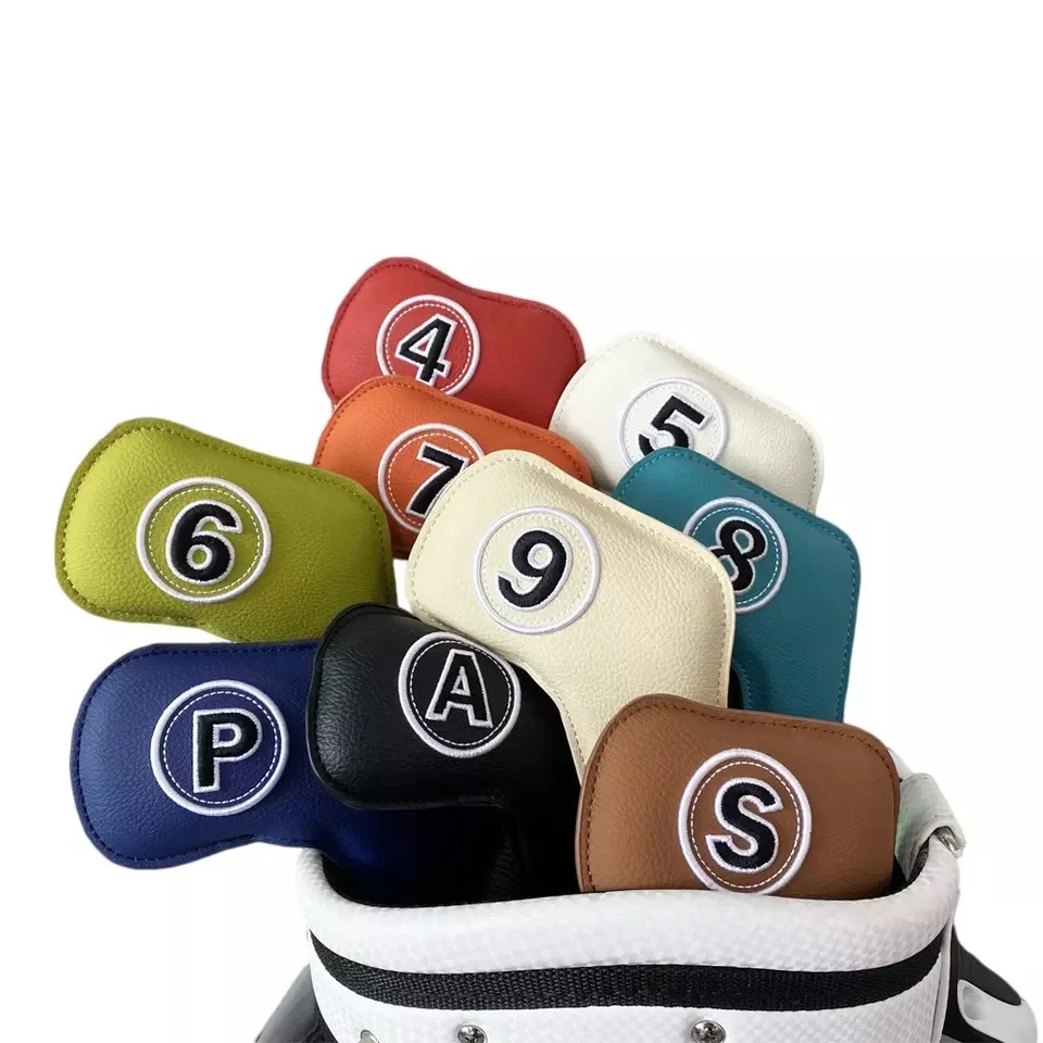 Hot Selling Custom Colourful Iron Headcover Golf Pu Leather Simple
