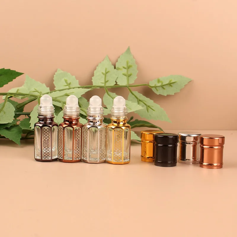 Luxury 3ml 6ml 12ml UV Coated Perfume Roller Bottle Essential Oil Vials Dubai Perfume Bottles Refillable Bottles Arabic Perfumes