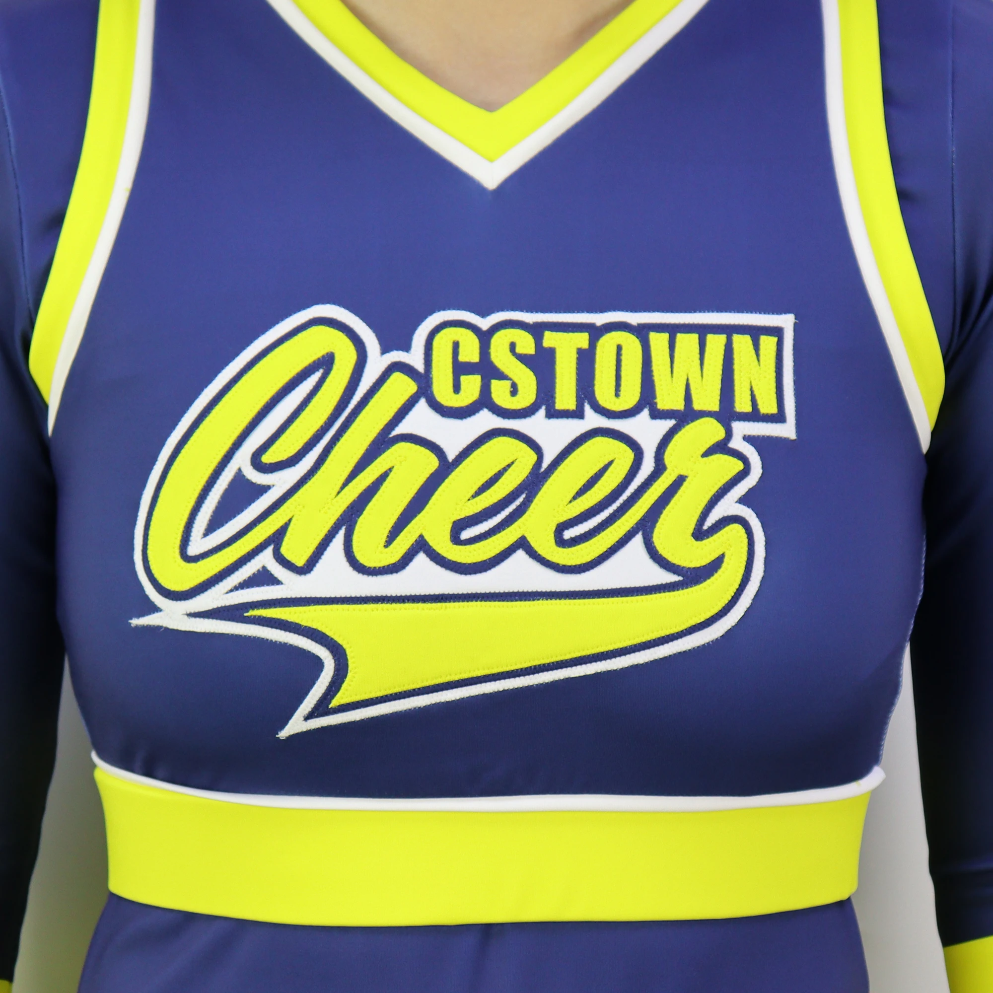 Cheap Sideline Cheer Cheer Uniform Blue and Yellow