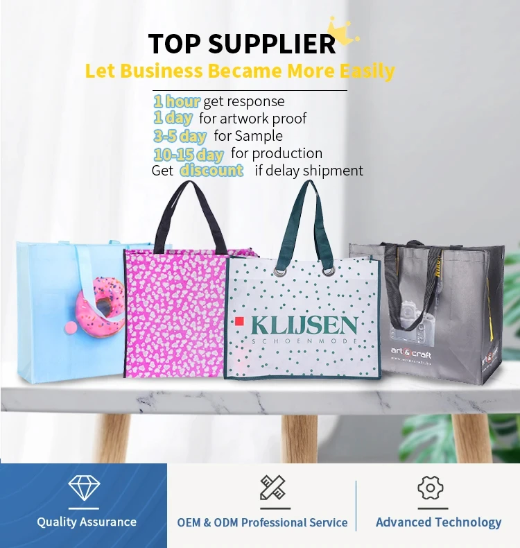 Custom Print Reusable Supermarket Grocery Promotion Shopping Non Woven Cheap Tote Cloth Bag manufacture