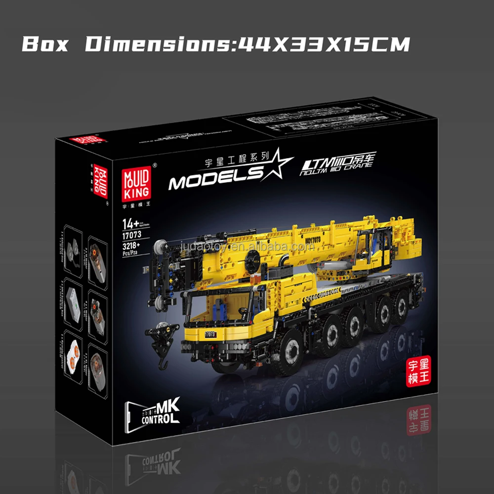 MOULD KING 17073 Engineering puzzle Building Kits 3218pcs Motorized LTM1110 Crane Tuck MOC Puzzle Toys for Kid Christmas Gift