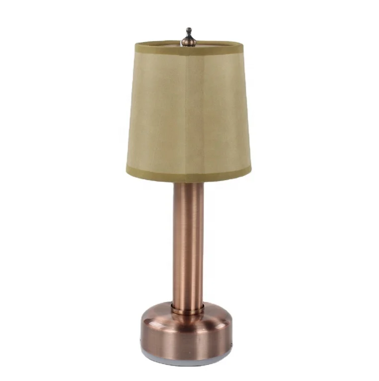 Decorative copper swith cordless  rechargeable work hand led coffee shop restaurant desk  table lamp