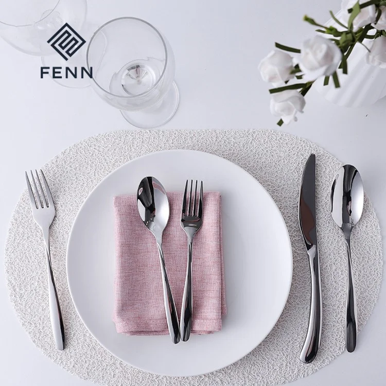 product fenn restaurant hotel catering used steak pasta cutlery set stainless steel spoon and fork knife dinner flatware set-56