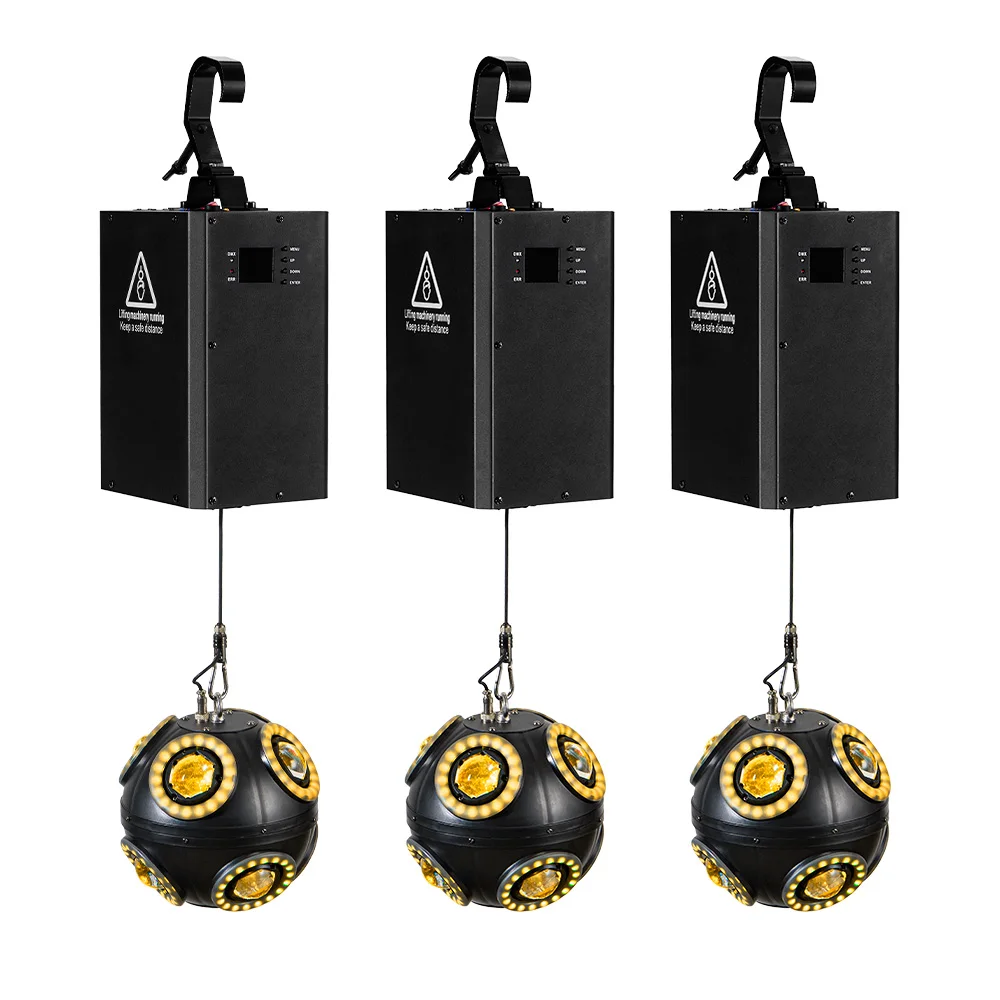 LED RGBW Kinetic LED FootBall Light DMX512 Motorized Lifting Winch LED Kinetic Ball Stage Lighting for Nightclub Concert Shows