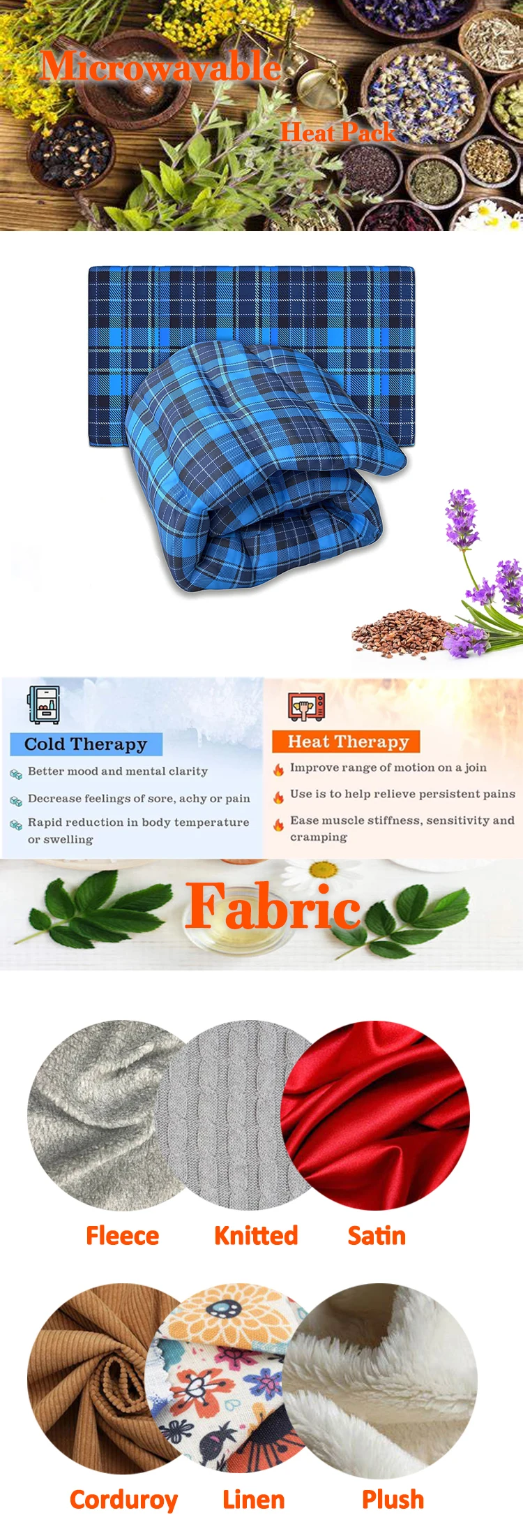 product-750-2200 health care products weighted moist heat packs microwaveable reusable winter menstrual heating pads
