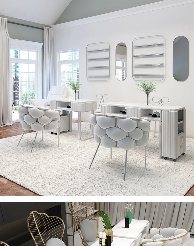 Marble Iron Sofachair Fashional Professional Salon Nail Tech Tables
