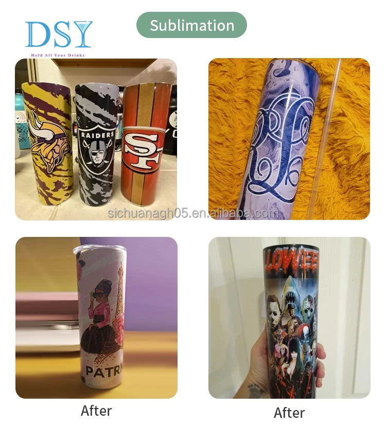 США Бесплатная доставка 12oz 15oz 20oz 30oz оптовая продажа прямой стакан из нержавеющей стали Белые сублимационные заготовки с пластиковой соломинкой