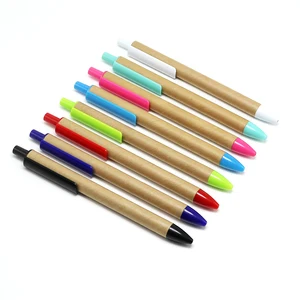 Custom Recyclable Kraft Paper Pen Gift Ball Pen Extremely Cheap Eco  Friendly Cardboard Pen for Promotion