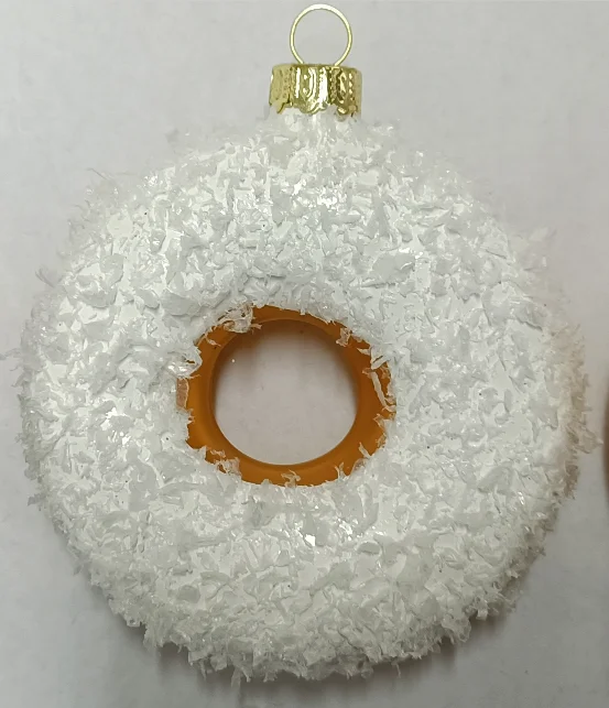 Wholesale Custom Cute Simulated Donuts Glass  Christmas Tree Decorative Hanging Pendant High Quality Hand Painted Food manufacture