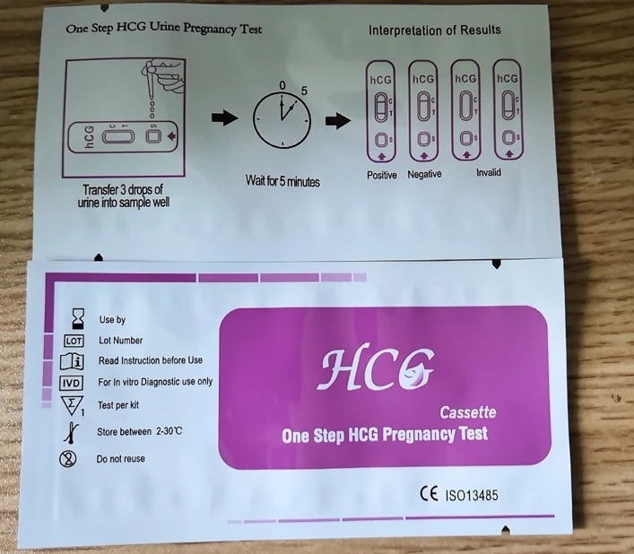 Medical Disposable 1 Step Quick Check 3.0mm HCG Pregnancy Test Cassette HCG details