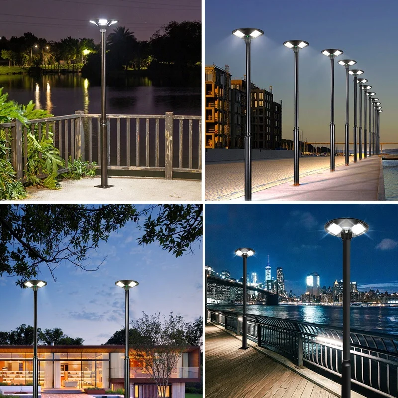 Solar Powered Street Light 300W Solar Light UFO With Remote Rechargeable 9-12M Installation