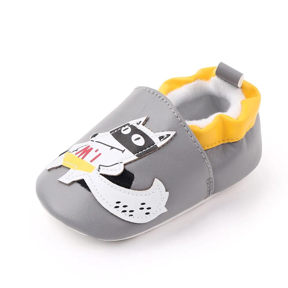 Spring and Autumn Cute Cartoon Animals  Shaped Shoes Soft Sole PU Baby Toddler Shoes