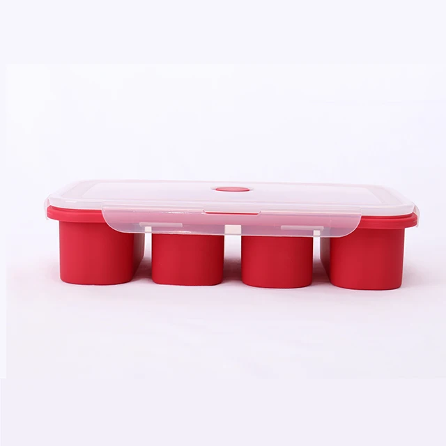 Custom Rectangle Silicone 4 Perfect 1 Cup Portion Freezes  Broth or Sauce Soup Mold