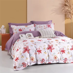 KOSMOS Microfiber Home Textiles Sheet Set Bedding Simple Designs Leaf 4 Seasons Quilt Bedding Set