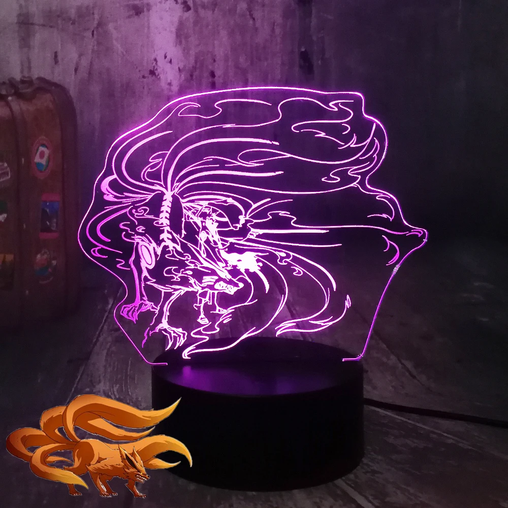 Luz Nocturna 3d De Acrilico Tactil Con Usb Regalo Para Nino Lava Kurama Uzumaki Naruto Kyuubi Zorro De Nueve Colas 7 Colores Buy Luz Nocturna Para Ninos Regalo De Navidad Juguete Ilusion Optica 3d Luz Nocturna Noche De Bebe