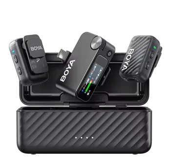 BOYA BOYAMIC 2 Professional Wireless Lavalier Lapel Microphone for iPhone USB-C Android Camera PC for Youtube Live Streaming