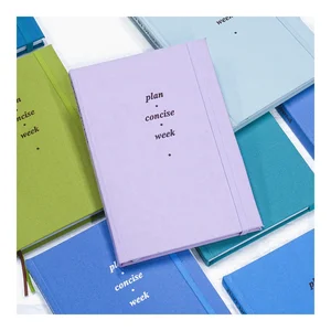Customised logo Eco Waterproofed Fabric Planner A4 A5 A6 Hardcover Diary Journal Elastic Band Printing Meeting Notebook