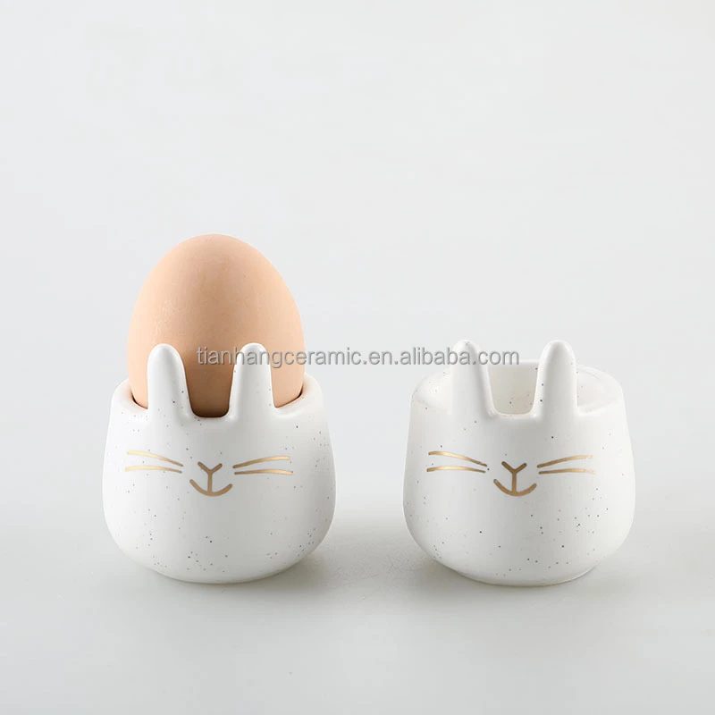 Creative Ceramic Egg Cup Holder, Porcelain Egg Cup, Easter Egg