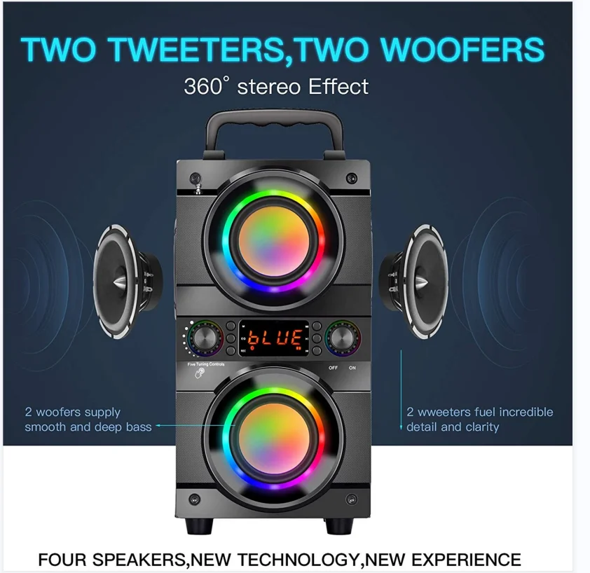 Двойной Сабвуфер TIANPU A21, мощный бас, 60 Вт, вечерний сабвуфер, динамик, сабвуфер, басовый динамик, сабвуфер