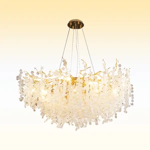 Nordic Hotel Decor Large Ring Golden Luxury Led Lampen Lustre-Salon for Home Crystal Ceiling Chandeliers Fixture Pendant Light