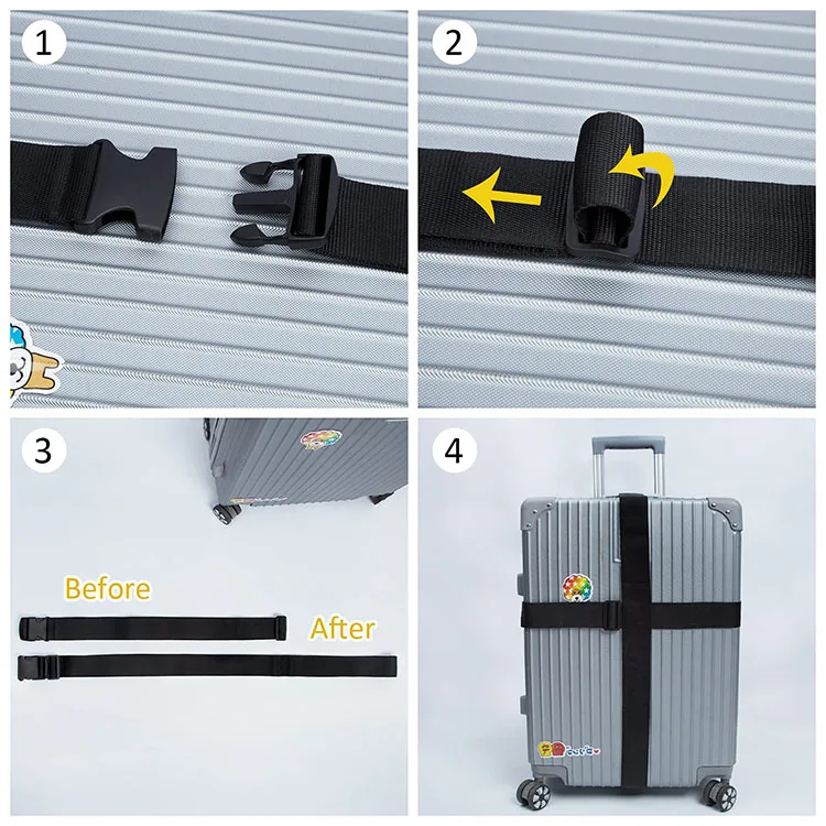 Wholesale Bulk Printed Adjustable Travel Luggage Belt Custom Logo
