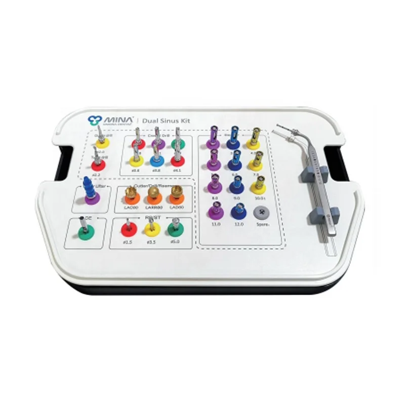 Mina Originalis Kitus Dualis pro Sinuum Elevatio, Kitus Chirurgicus pro Implantis Dentalibus, Fabricatus in Corea, Setus Dentalis ex Titano, Instrumentum Dentale pro Aedificiis Hospitalium