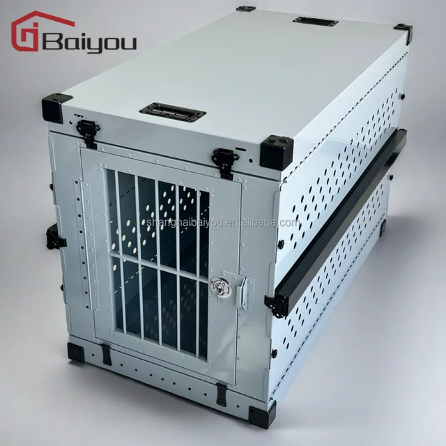 Wholesale XXL Colored Aluminum Collapsible Dog Crate Heavy Duty Impact Car Transport Dog Cage