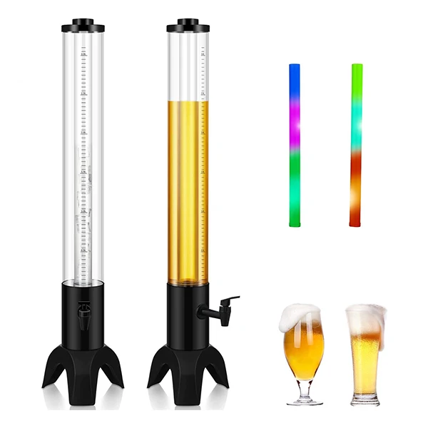 Superb 3 Litre Beer Tower Dispenser With Light And Ice Tube