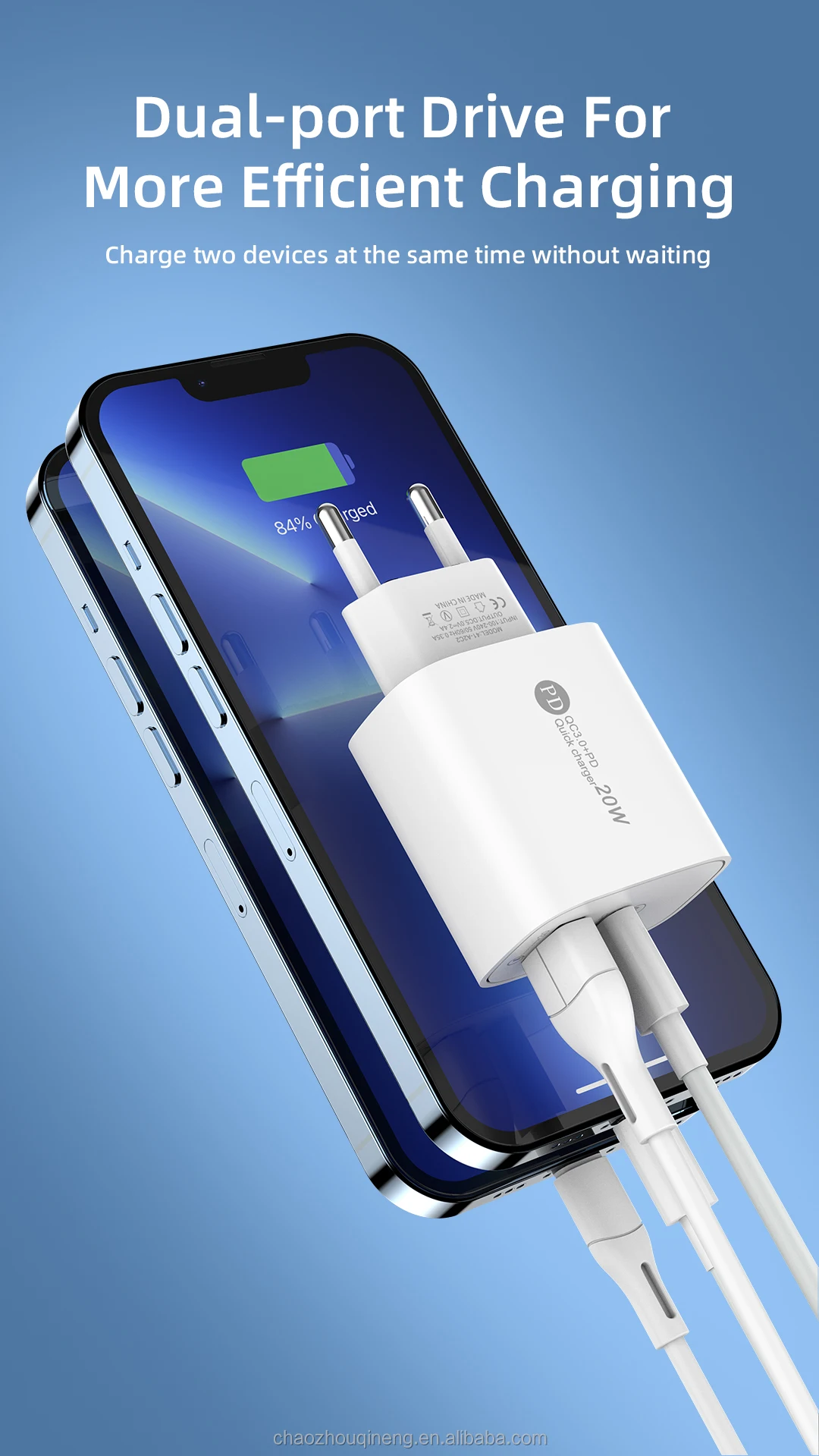 Portable Bulk Usb Phone Charger 5V2A Dual-port Fast Charger Adapter Plug 2in1 Mini PD Charger for Phones Wall Charger Type c OEM H5aebef592bd54311b7bc62bf82923b85Q