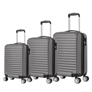 Wholesale Custom Metal logo Business Luggage 20 24 26 Universal Wheel Abs Durable Gray Suitcase