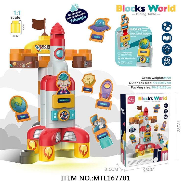 2022 New Arrival Building Block Toys for Kids Best Outer Space Other Block Toys with Music and Light