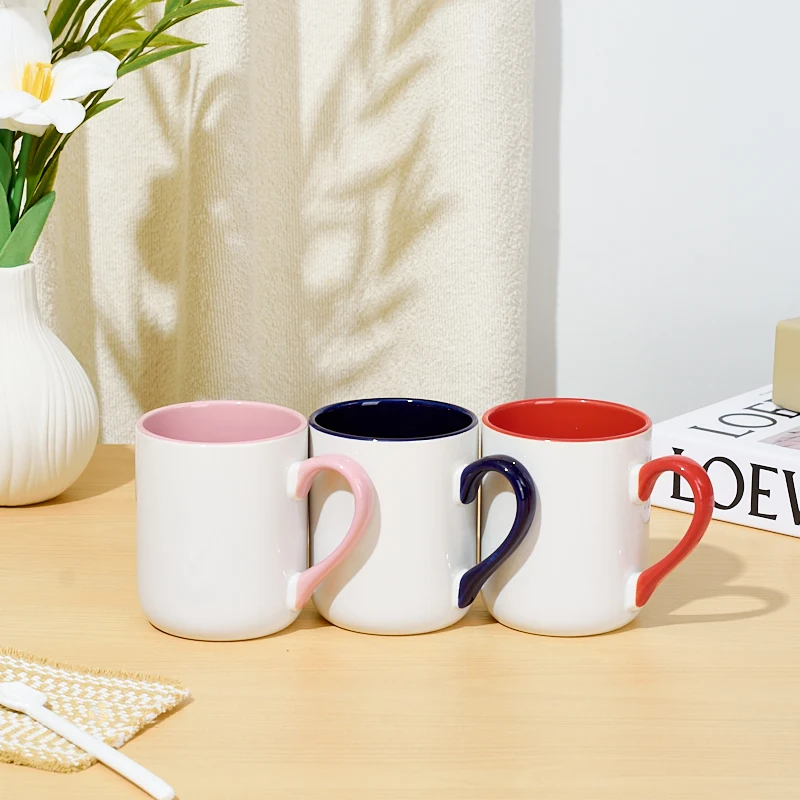 Tovarna Tuosen 350 ml večbarvne keramične porcelanske skodelice, ekološko varne, primerne za mikrovalovno pečico, za uporabo v restavracijah in doma