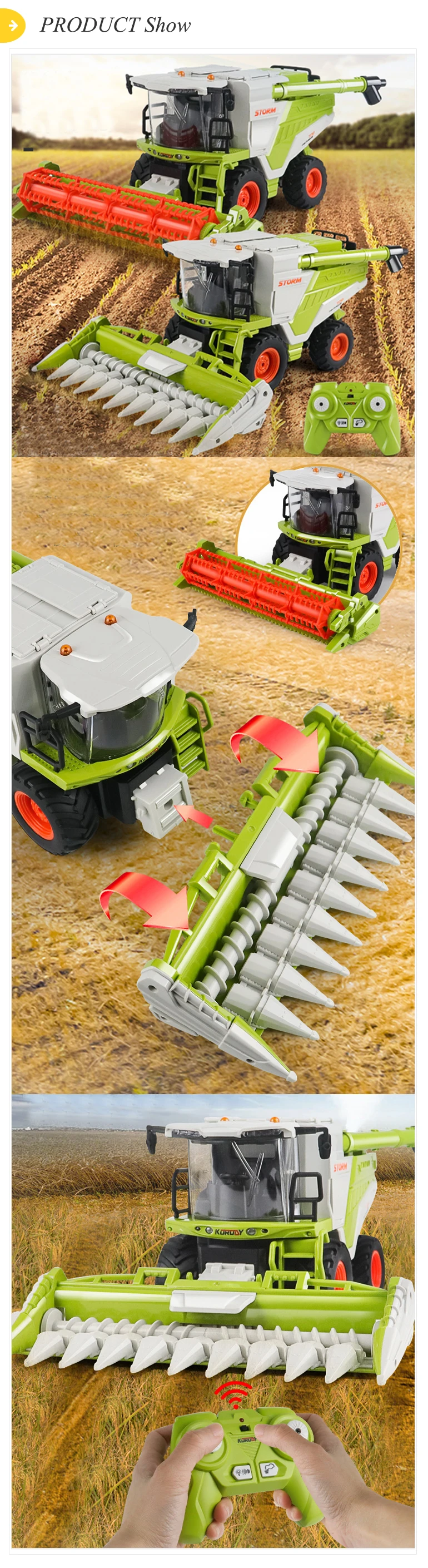 Rc Wheat Harvesting Model Truck Car Remote Control Farm Toys Buy