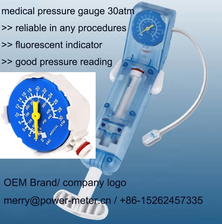 Factory Customized 30ATM Medical Manometer for Infiltrator Angioplasty Balloon Syringe