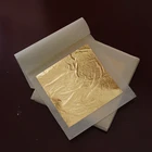 9.33*9.33cm Factory Price hoja de oro Edible Gold Leaf for Cake and Hamburger Decoration 24K Genuine Gold Foil Sheet