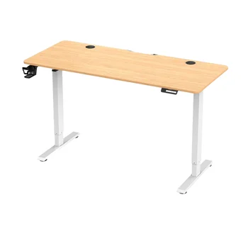 Modern Dual Motor Electric Lifting Adjustable Desk Two-Speed Memory Intelligent Single Motor Office Table with Panel Wood Style
