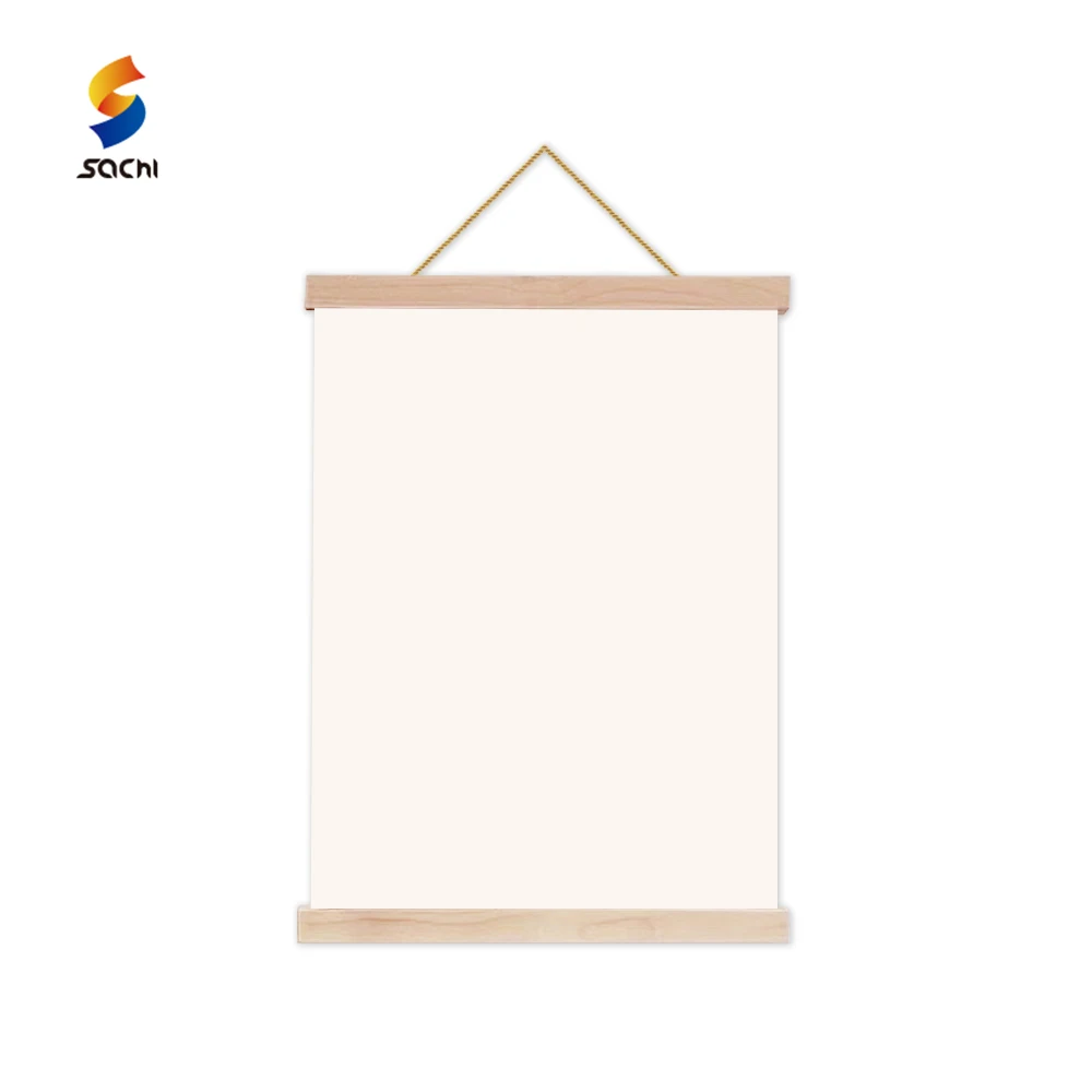 Custom Blank Cotton Canvas Scroll Hanging Poster Banner Flag Full Color Digital Printing Wooden Scroll for Home Decorations