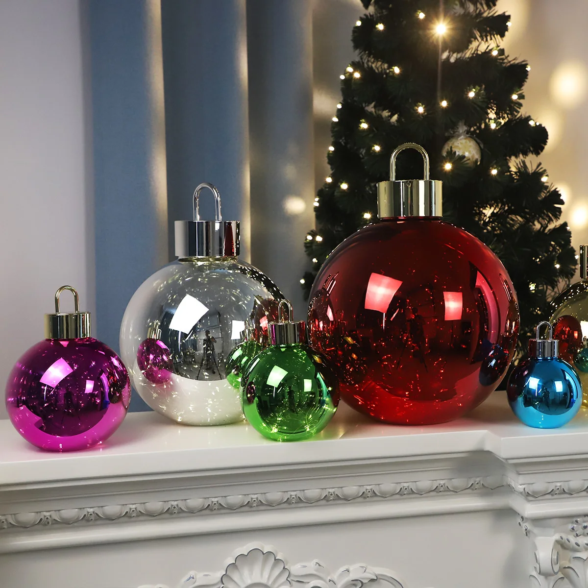 assorted size christmas ball ornaments large decorations christmas xmas ball with lights