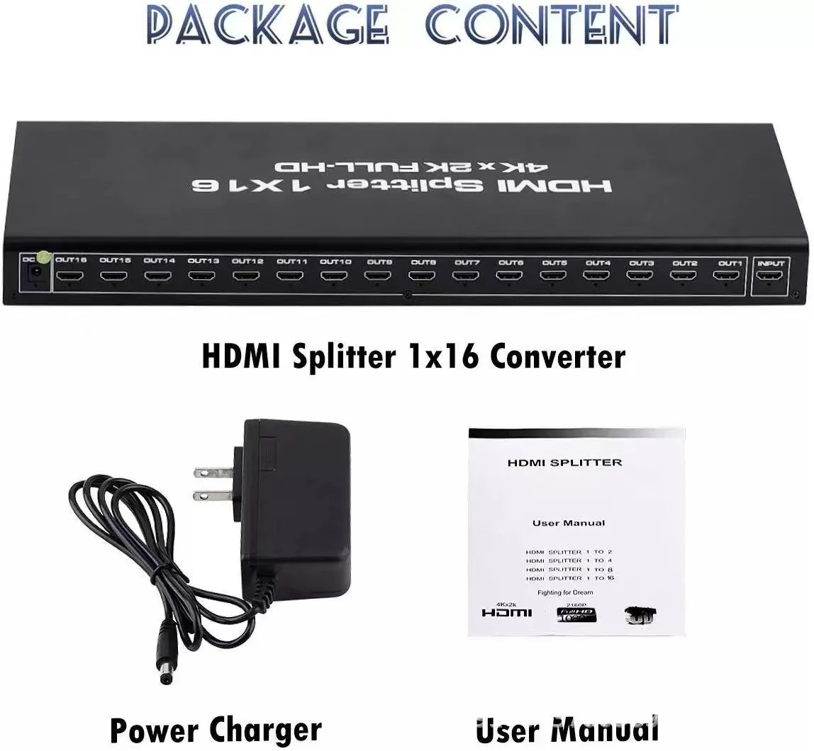 Jasoz Full Hd 4k Hdr 1x16 Hdmi Professional Distributor Hdmi Splitter 
