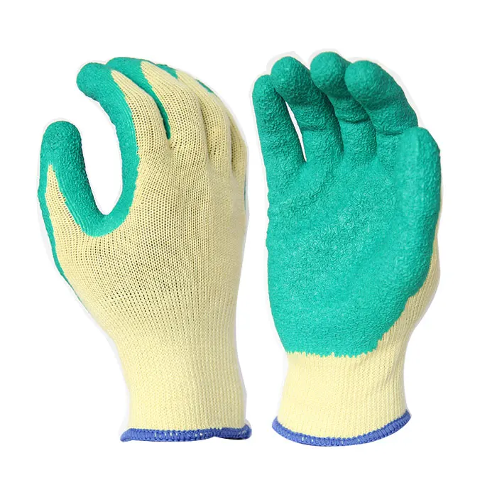 Cheap Rubber Palm Scaffolding and Builders Work Gloves, Polycotton