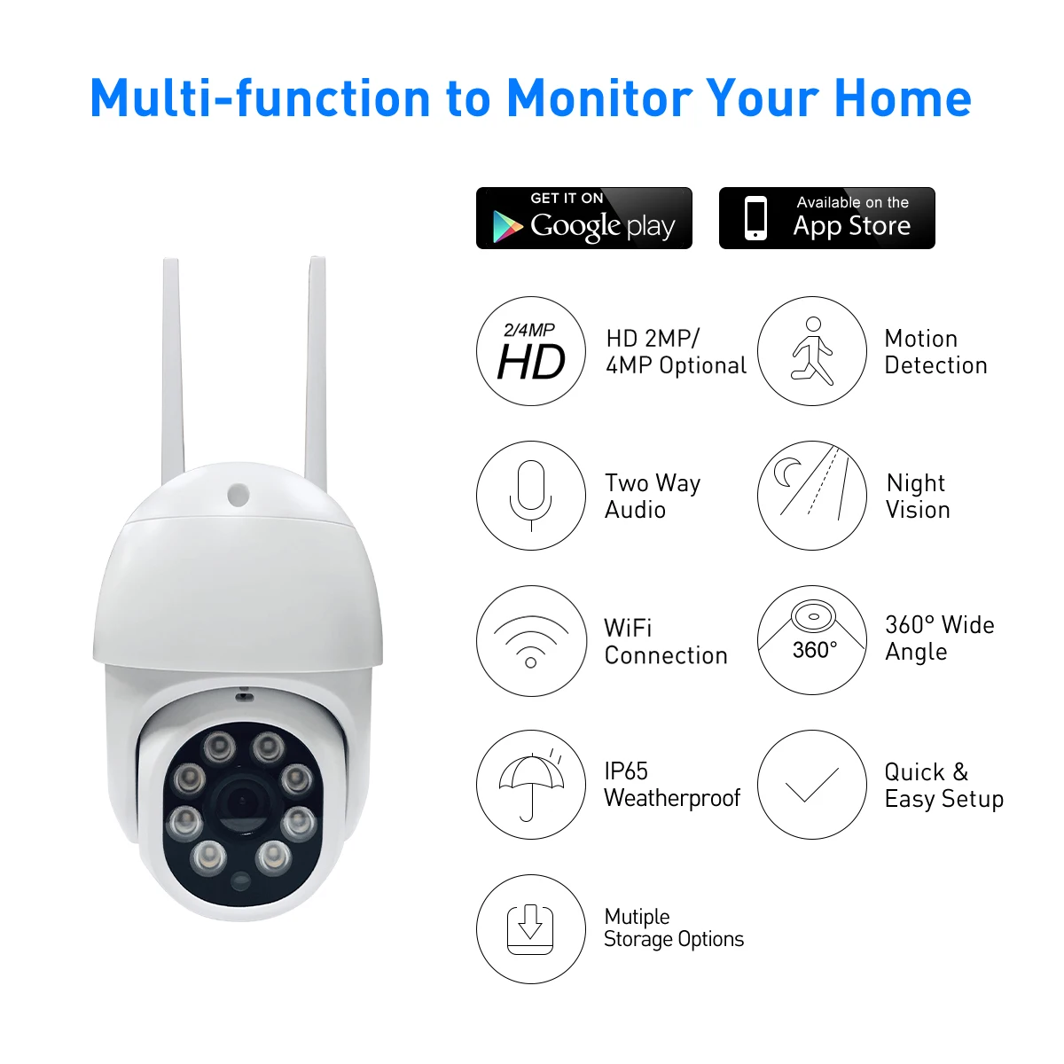 4mp outdoor dome wifi security camera hd cctv with night vision alarm storage motion detection tf card cloud-62