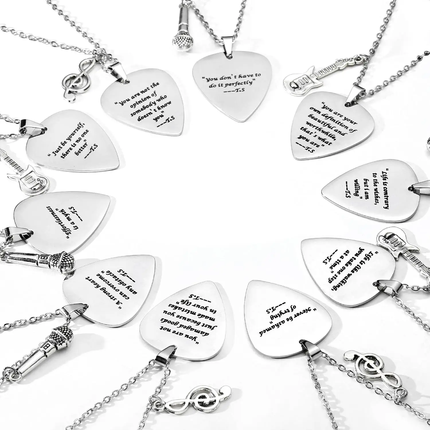 Inspired Fans Gift Quotes Guitar Pick Necklace Outfits Jewelry
