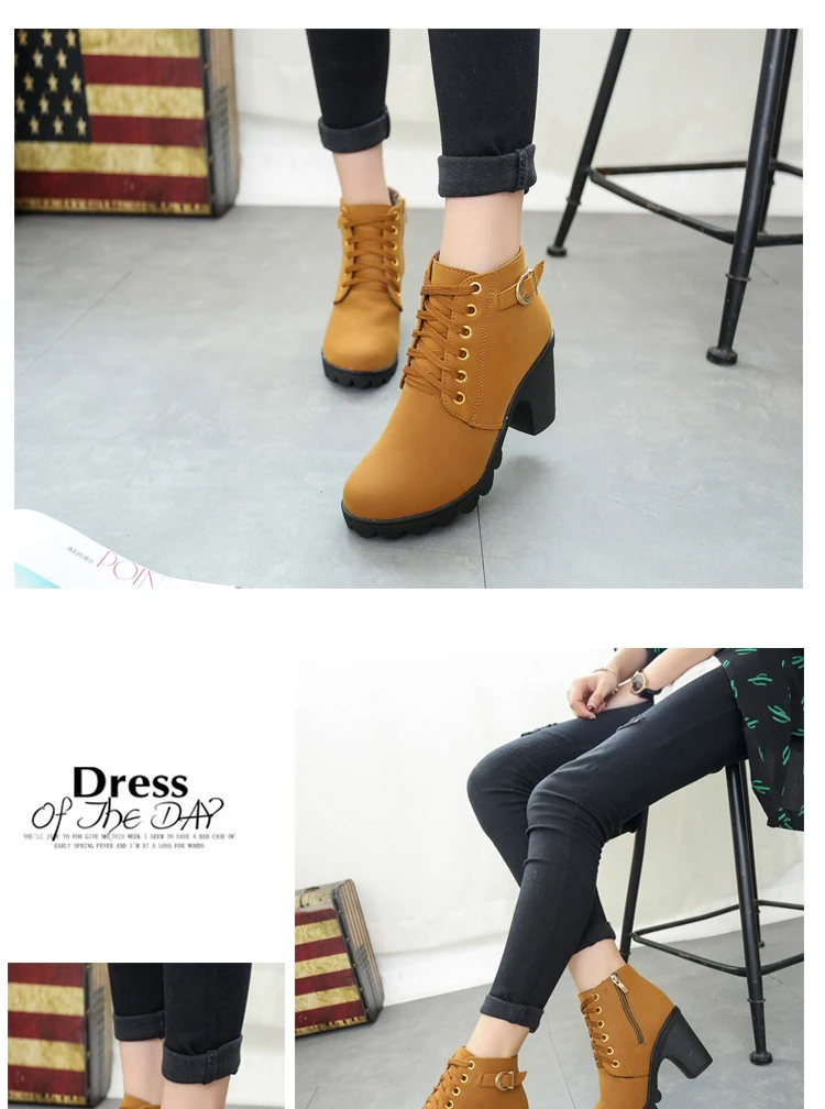 Women's Boots Spring And Autumn Martin Boots High Heeled Oversized ...